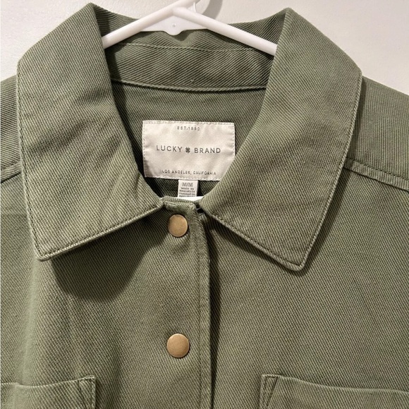 NWT Lucky Brand Cotton Olive Green Cinched Utility Jacket Women’s Size M - Picture 6 of 16
